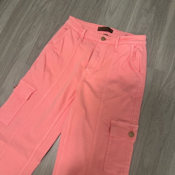 Judy Blue Pink Straight Leg Women's Cargo Jeans Size 5/27 - Picture 6 of 9